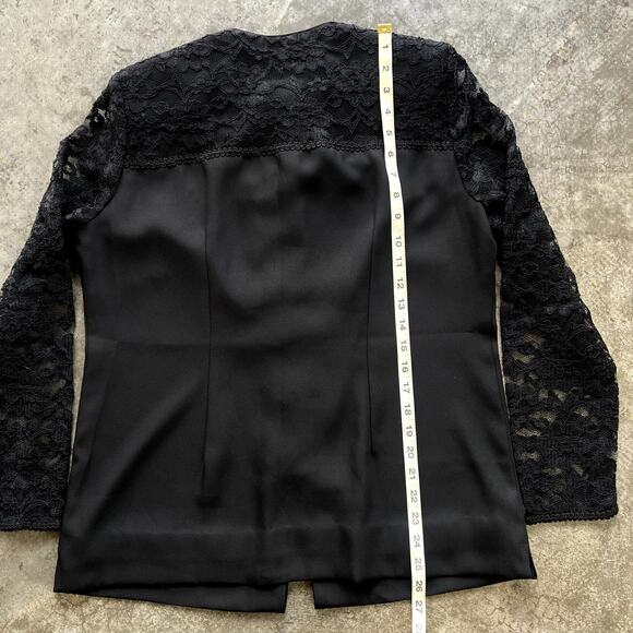 Victoria Morgan Vintage Black Lace Blouse 8 Mob Wife Whimsigoth Evening Top - Picture 7 of 9